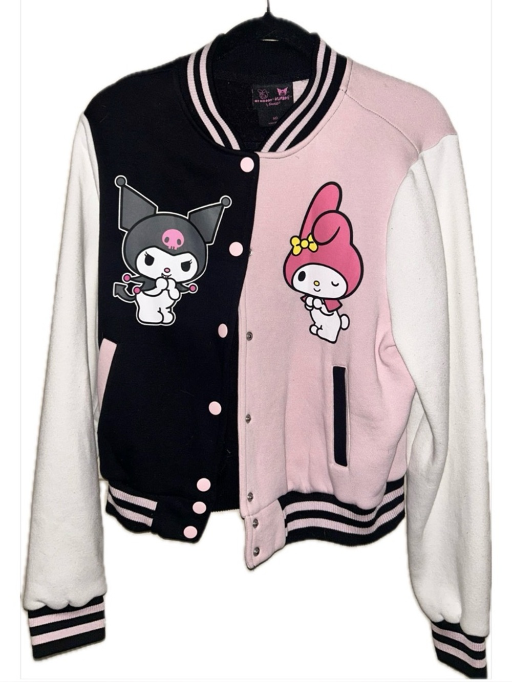 Sanrio Kuromi & My Melody Colorblock Jacket - Black, Pink, White